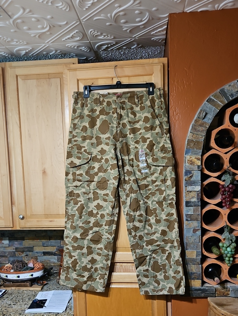 Levi's XX Cargo Baggy Pants Brown Tan Green Duck Camo Print NWT